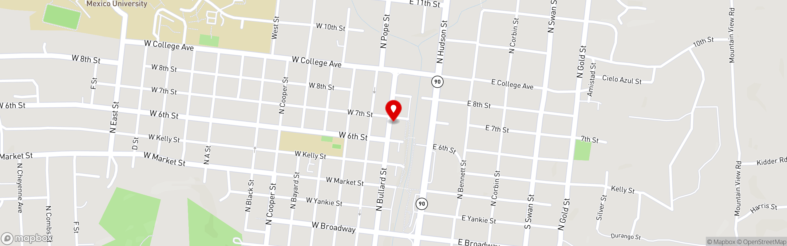 Street map pinning Adobe Springs in Adobe Springs