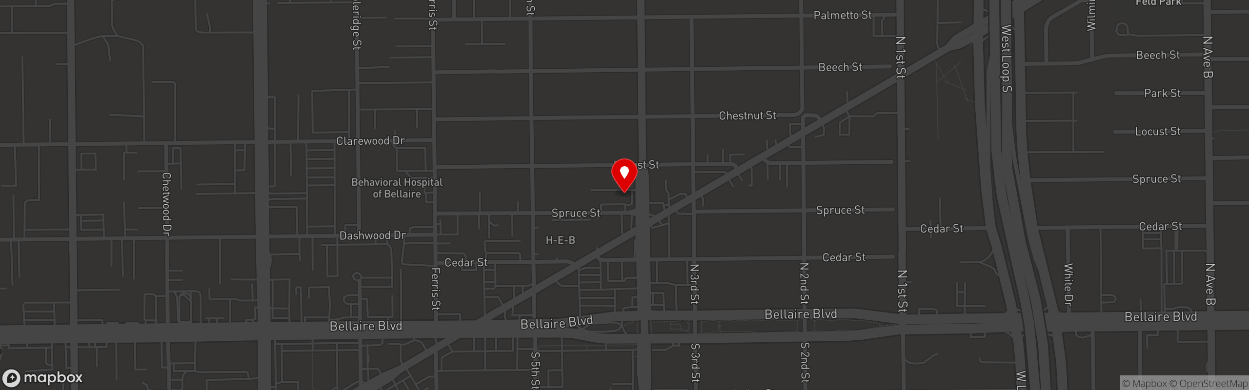 Street map pinning Jax Grill in Jax Grill Bellaire