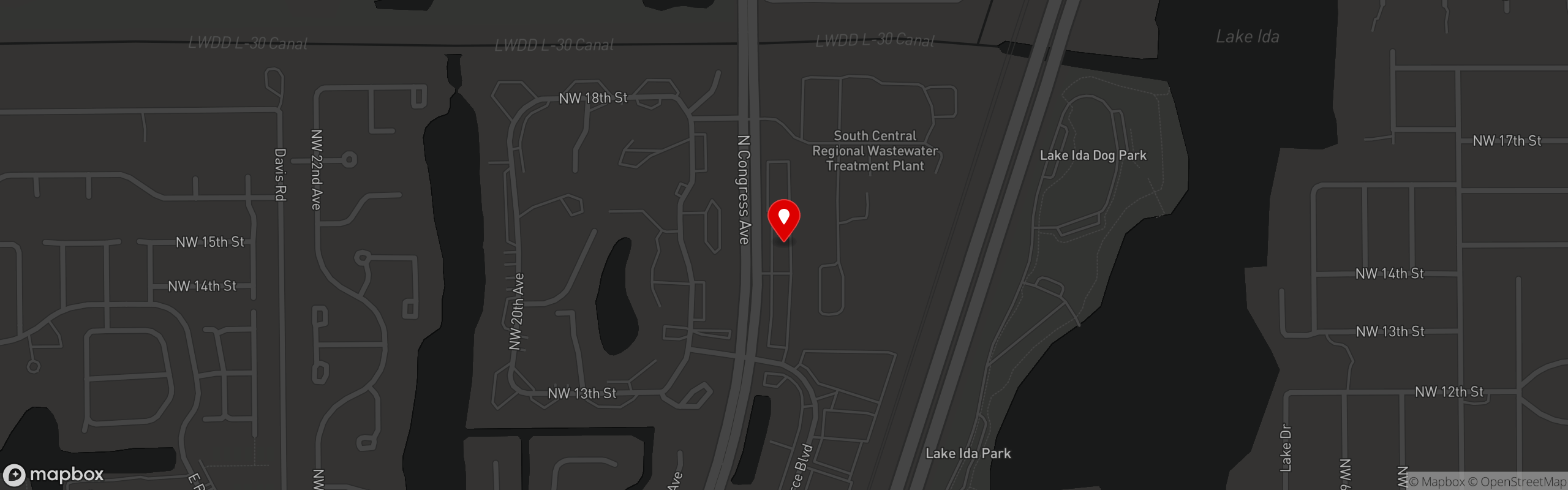 Street map pinning Ana's Killer Empanadas in Delray Beach