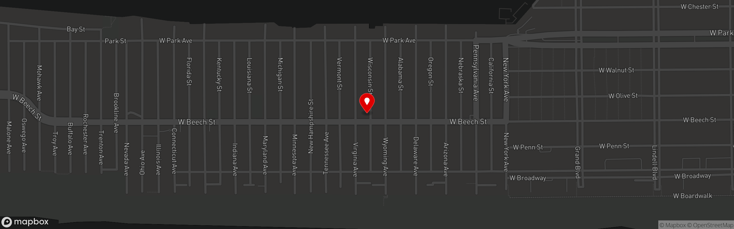 Street map pinning Swingbellys BBQ in Swingbellys
