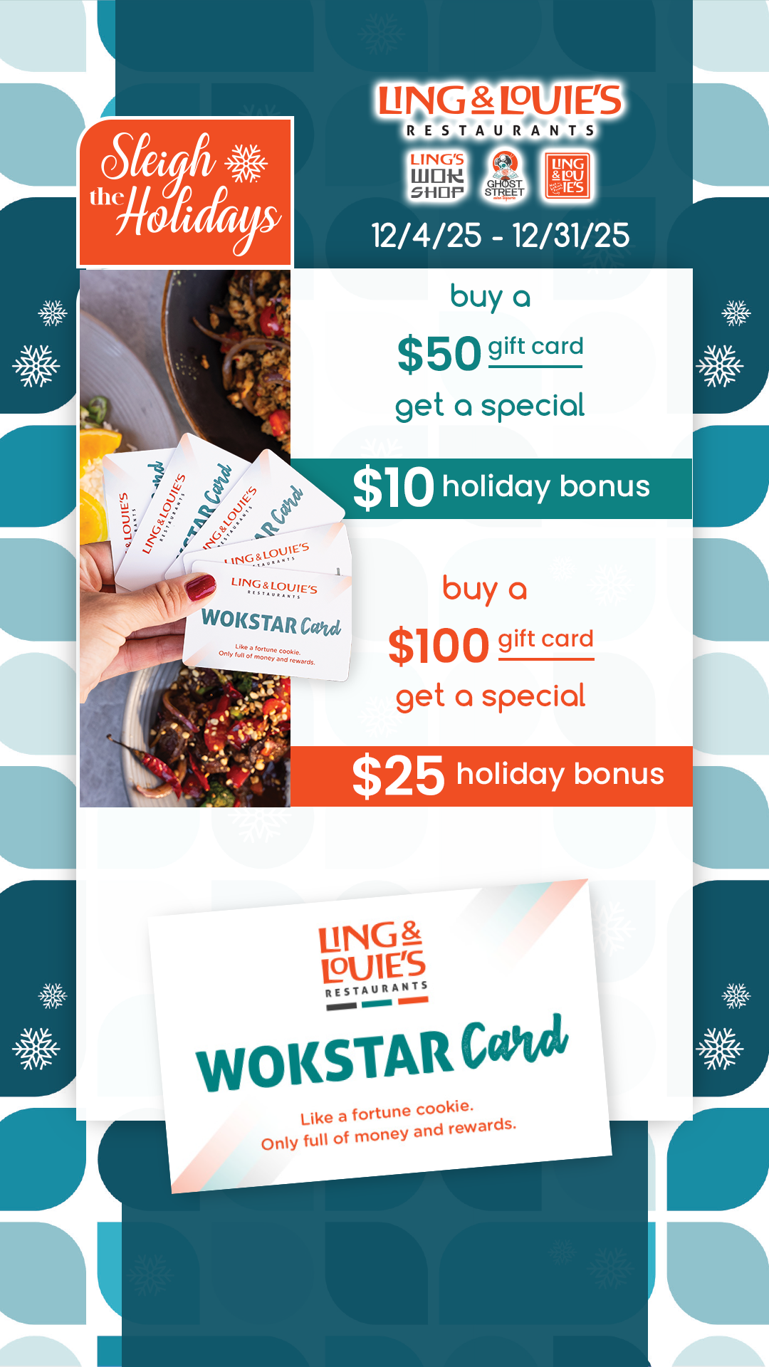 Sleigh the Holidays - Ling & Louie's Asian Bar and Grill