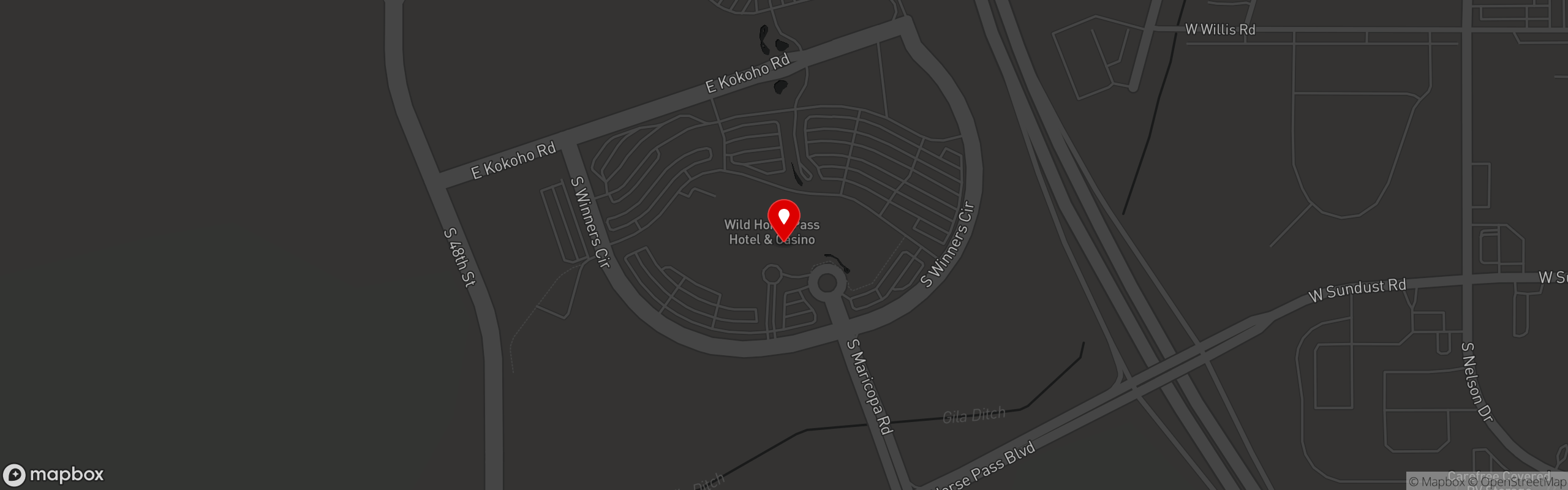Street map pinning Ling & Louie's Asian Bar and Grill in Chandler