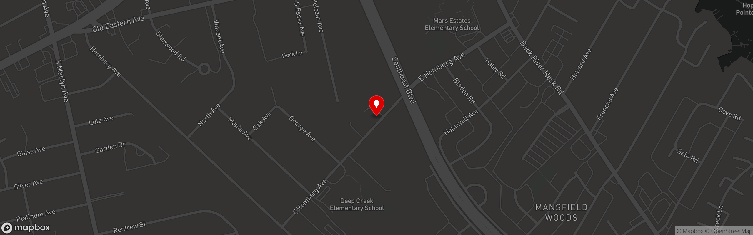 Street map pinning Two Guys Grill & Pub in Essex