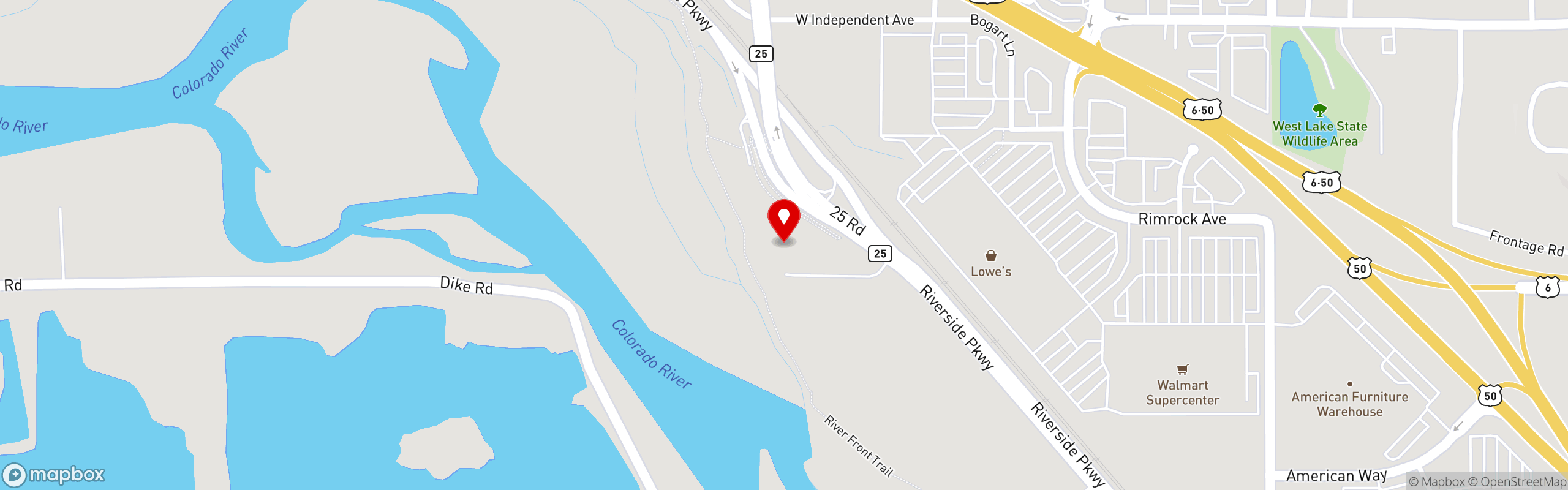 Street map pinning Riverside Pub in Riverside Pub