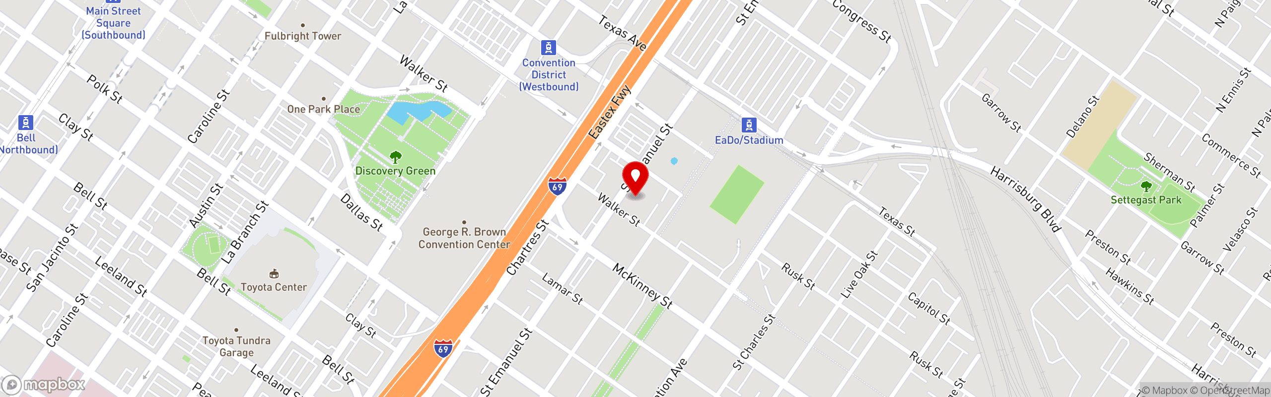 Street map pinning Gotti's in Gotti's