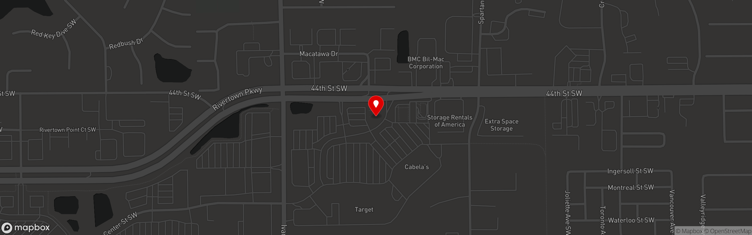 Street map pinning Osmow's Mediterranean in Grandville