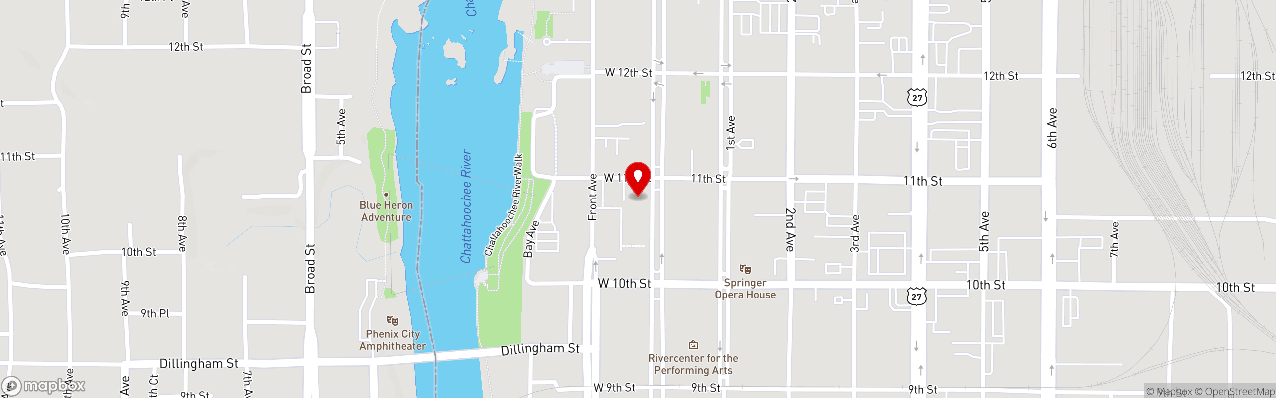 Street map pinning The Cannon Brewpub in Columbus