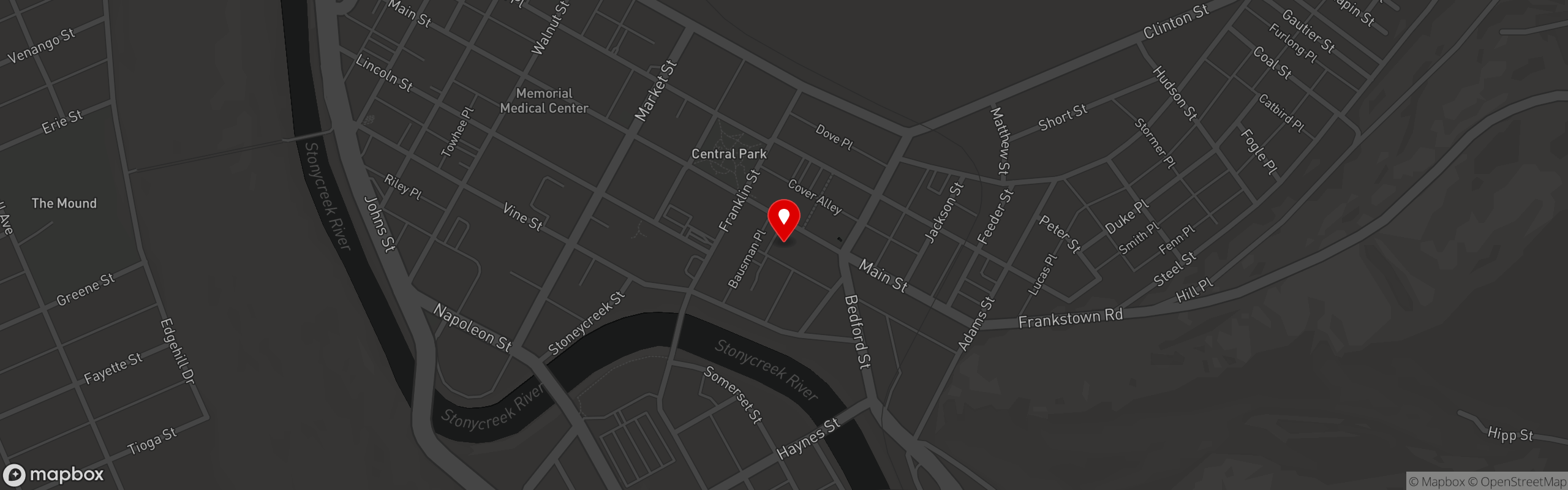 Street map pinning Jimmy T's Firehouse Pub in Jimmy T's Firehouse Pub - Johnstown