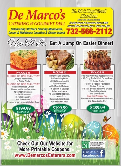 Prepared and Specialty Foods - DeMarco's Catering & Gourmet Deli -  Restaurant in Aberdeen Township, NJ