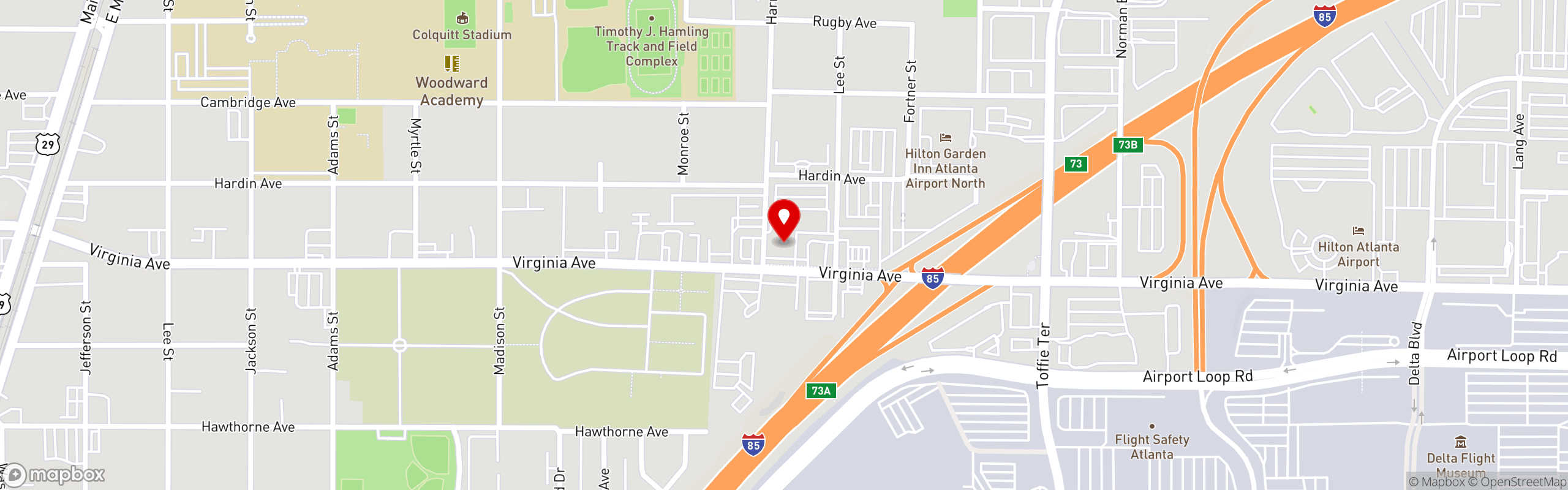 Street map pinning Louisiana Bistreaux in East Point