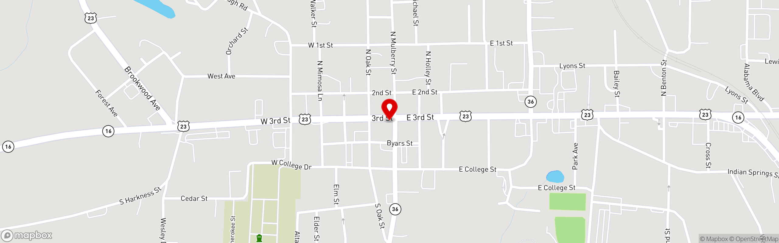 Street map pinning Mesquite Mexican Grill in Jackson