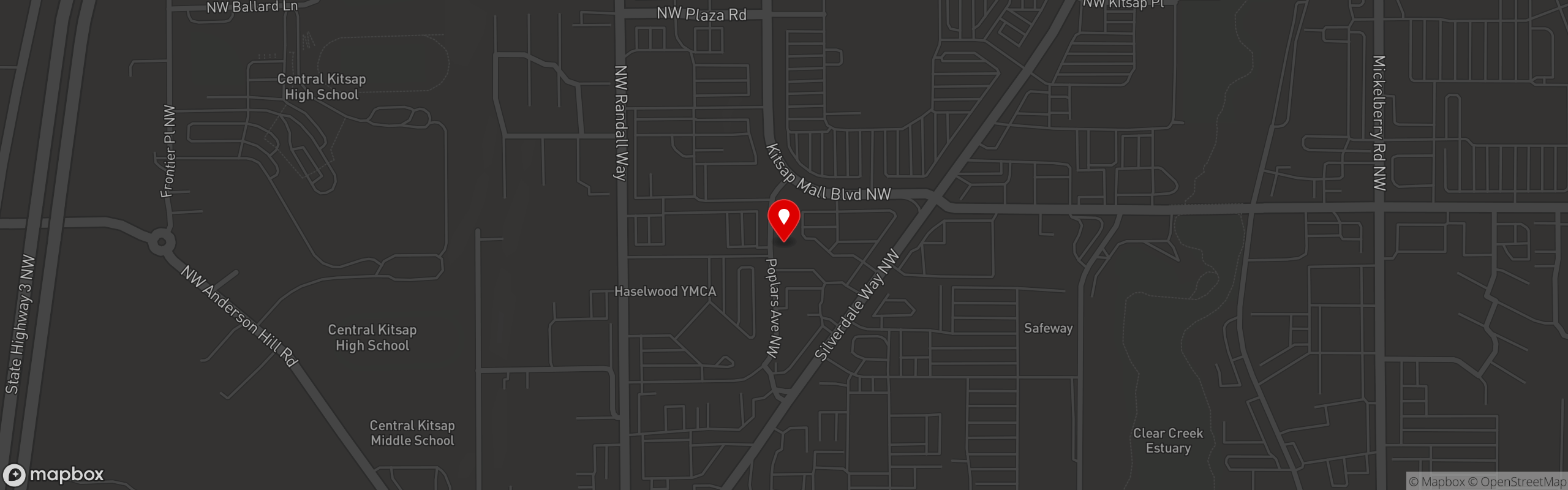 Street map pinning Fujiyama Japanese Steakhouse & Bar in Silverdale
