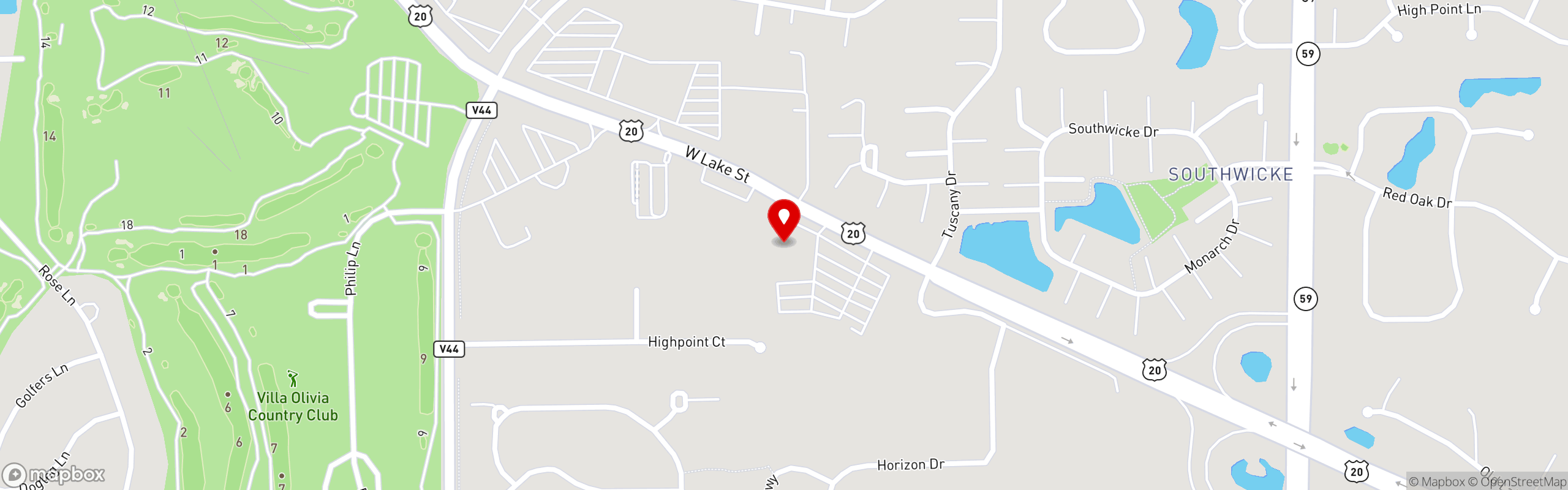 Street map pinning Moretti's Ristorante and Pizzeria in Bartlett