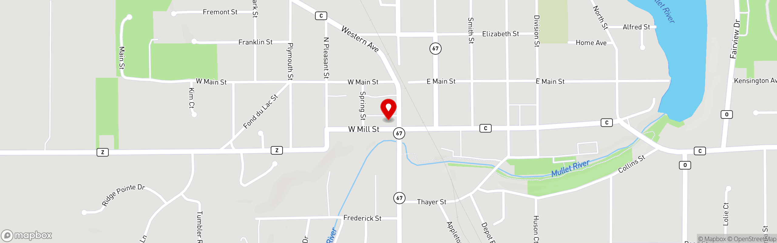 Street map pinning Antonio's Sports Bar & Grille in Plymouth
