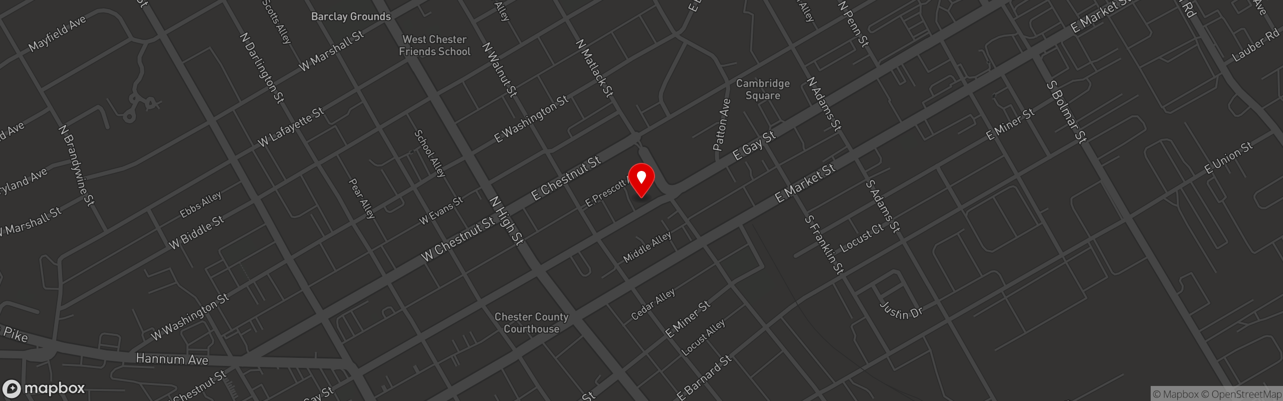 Street map pinning Roots Cafe in Roots Cafe