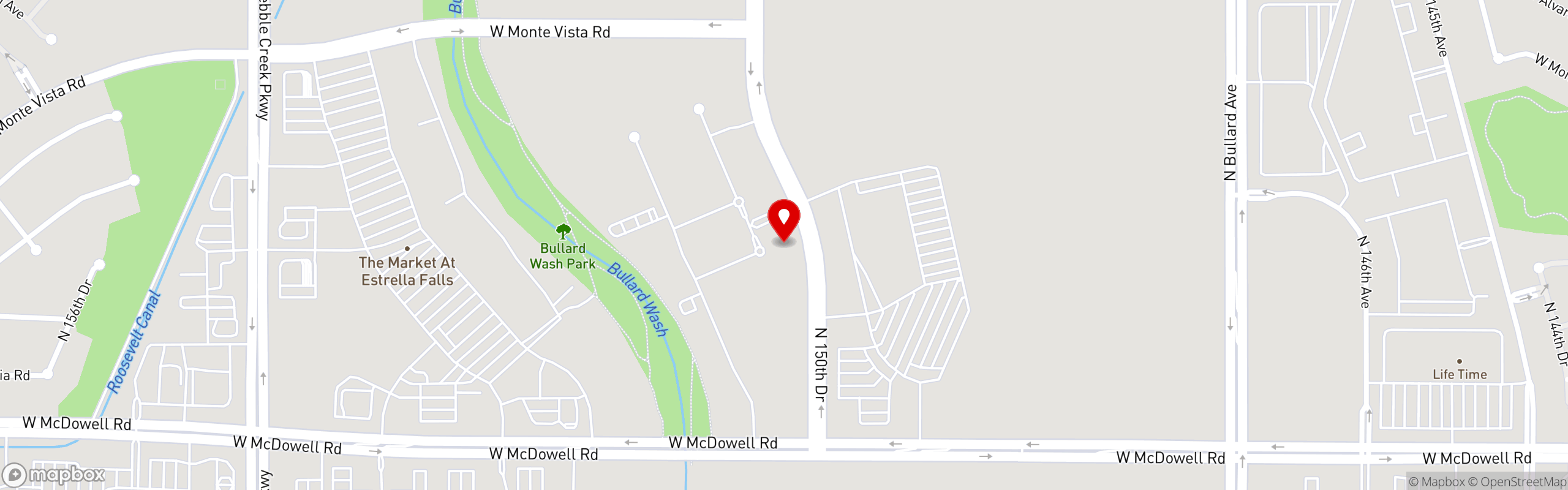 Street map pinning High Tide in Goodyear