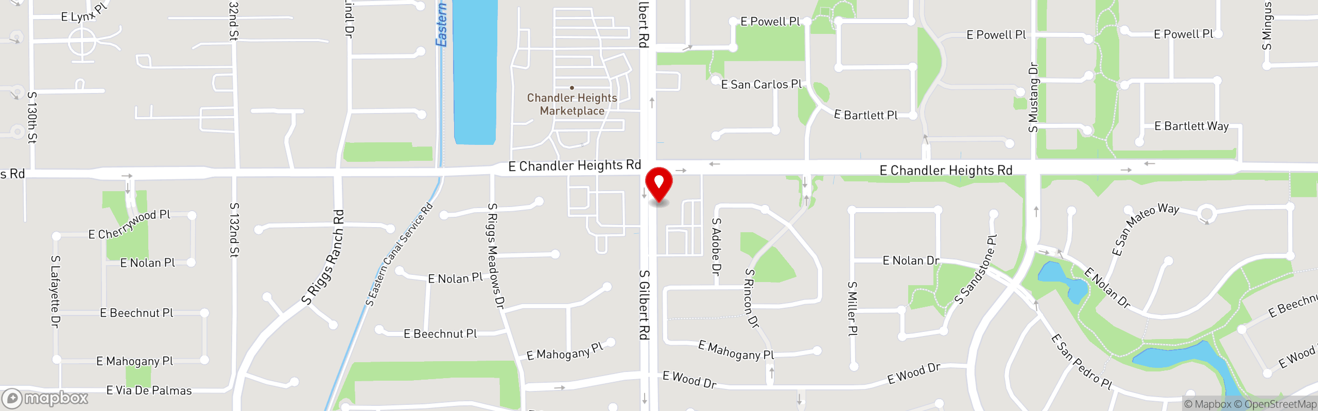 Street map pinning High Tide in Chandler