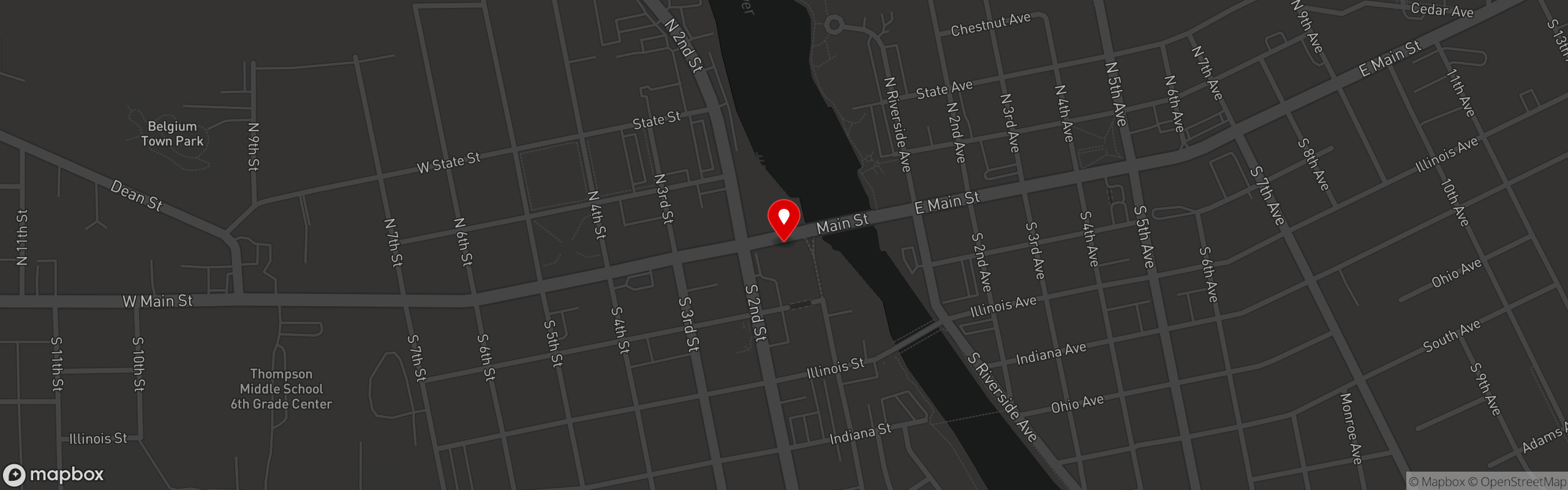 Street map pinning McNally's Irish Pub in McNally's Pub - St Charles