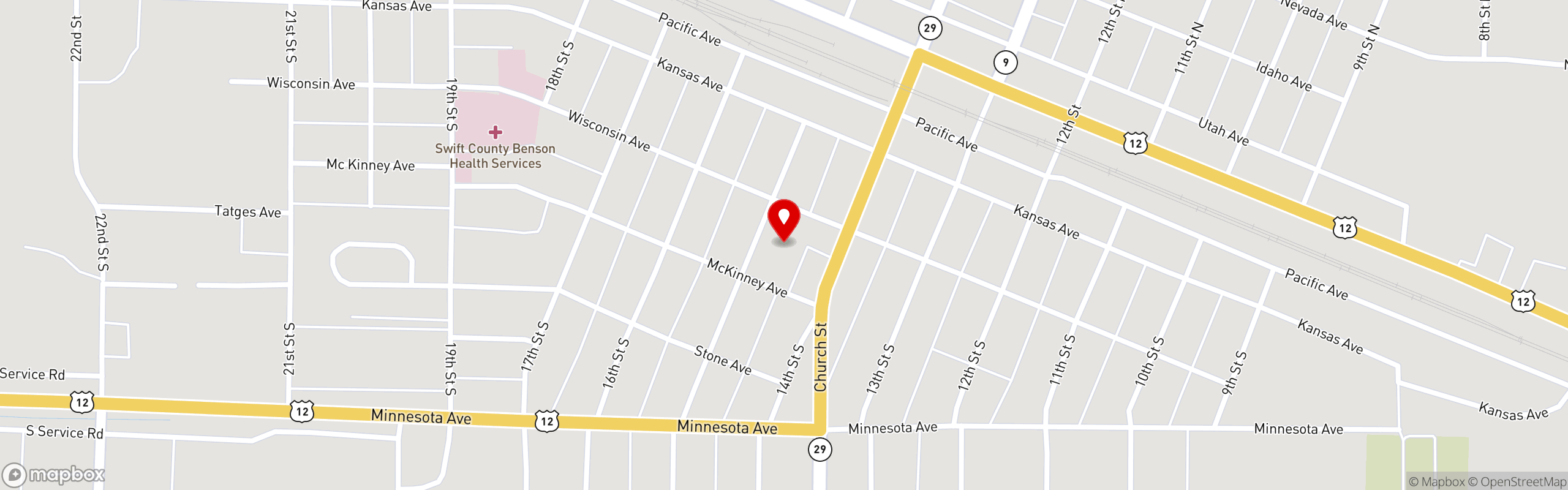 Street map pinning Mckinney's on Southside in Mckinney's on Southside - MN