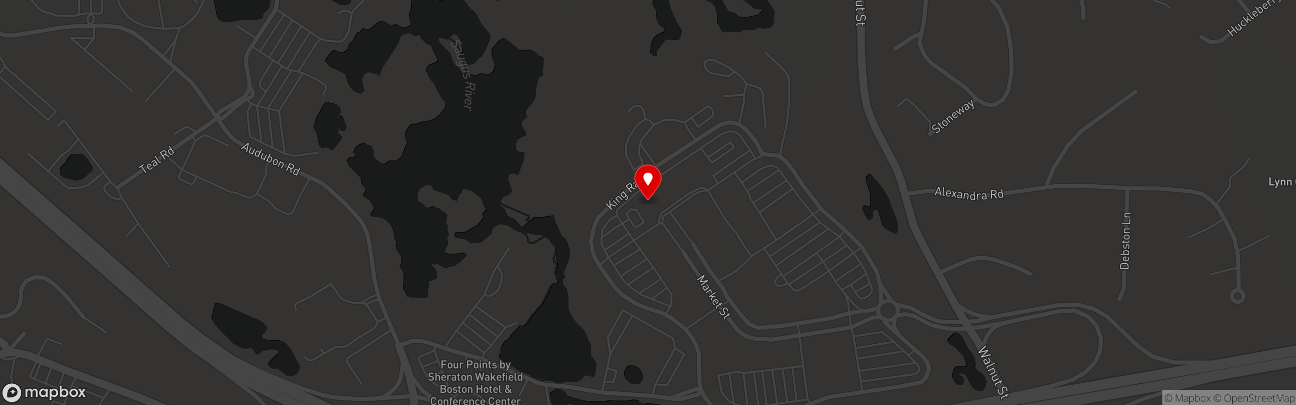 Street map pinning Alchemy Lynnfield in Lynnfield