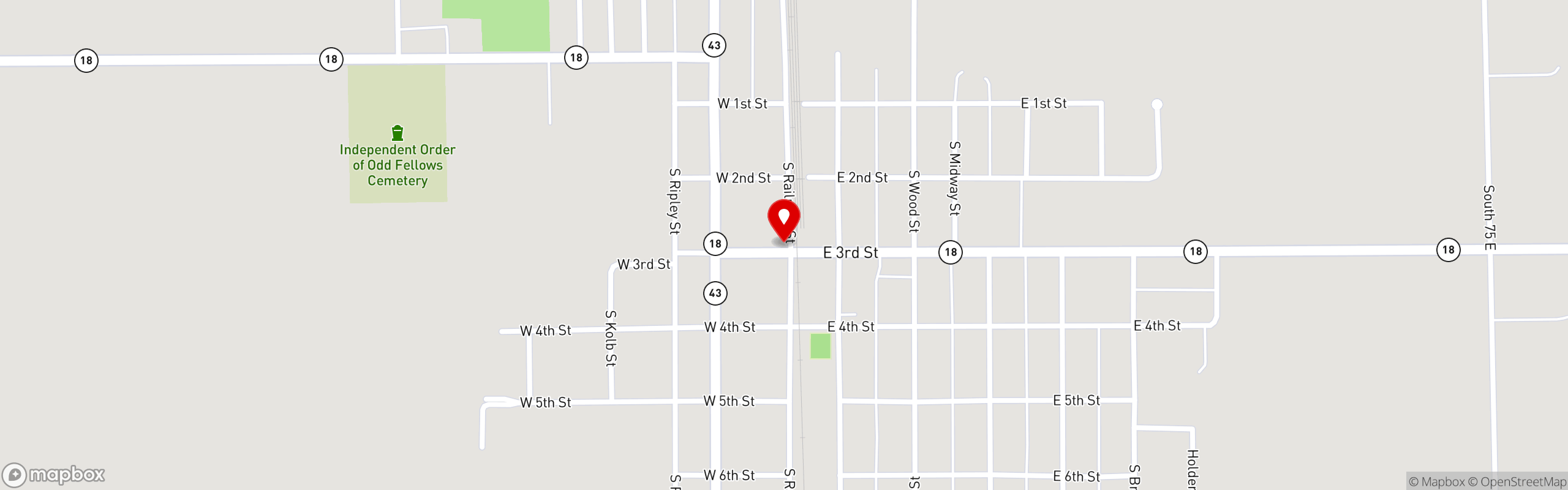 Street map pinning Pizza King | Indiana's Favorite Pizza in Pizza King | Brookston, IN
