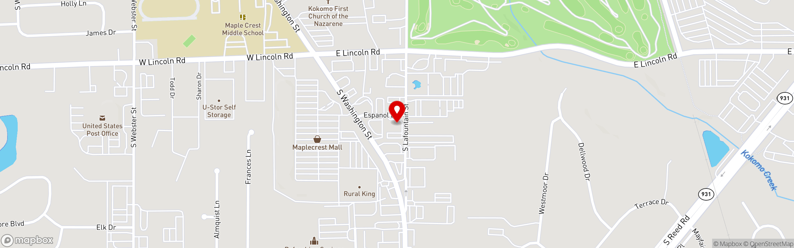 Street map pinning Pizza King | Indiana's Favorite Pizza in Pizza King | (South) Kokomo, IN