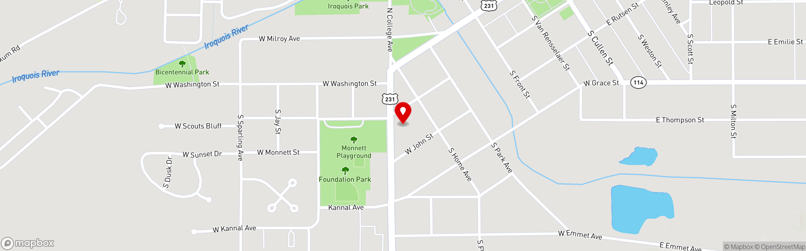 Street map pinning Pizza King | Indiana's Favorite Pizza in Pizza King | Rensselaer, IN