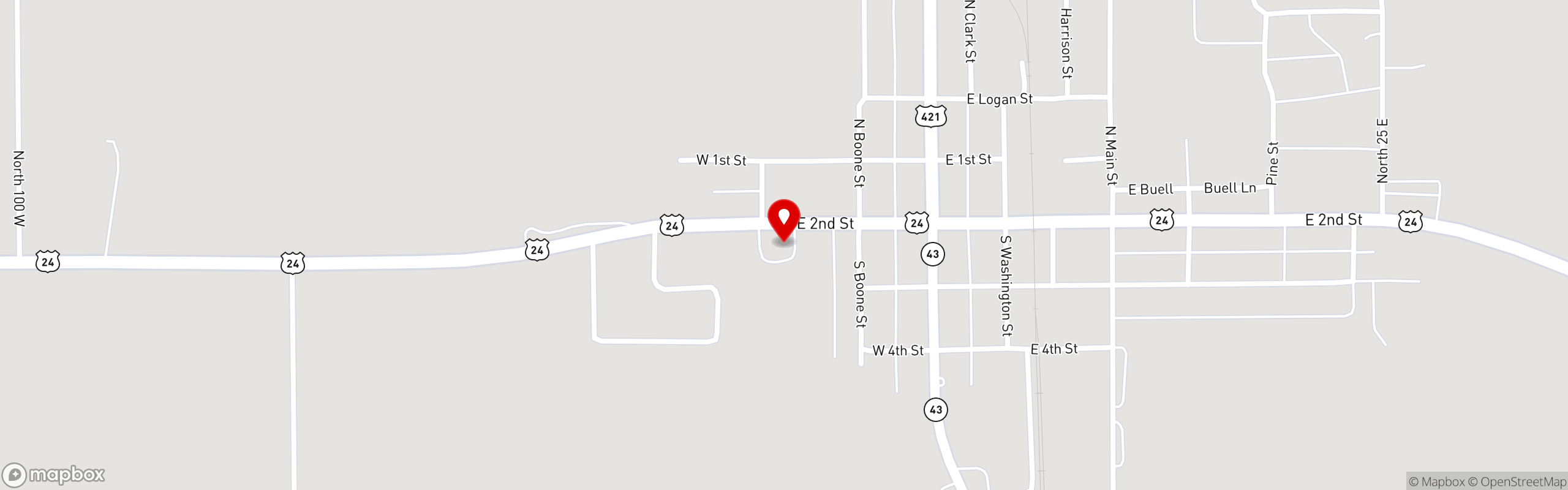 Street map pinning Pizza King | Indiana's Favorite Pizza in Pizza King | Reynolds, IN