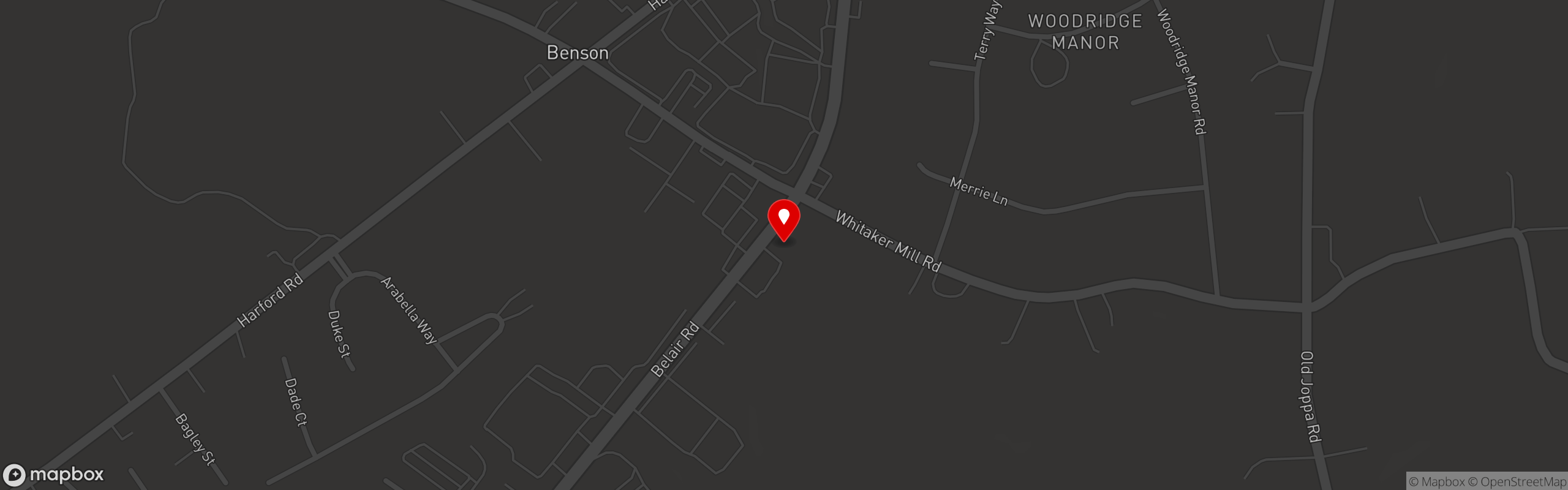 Street map pinning Richard's Seafood Stop-Fallston in The Crab Truck and Seafood Stop
