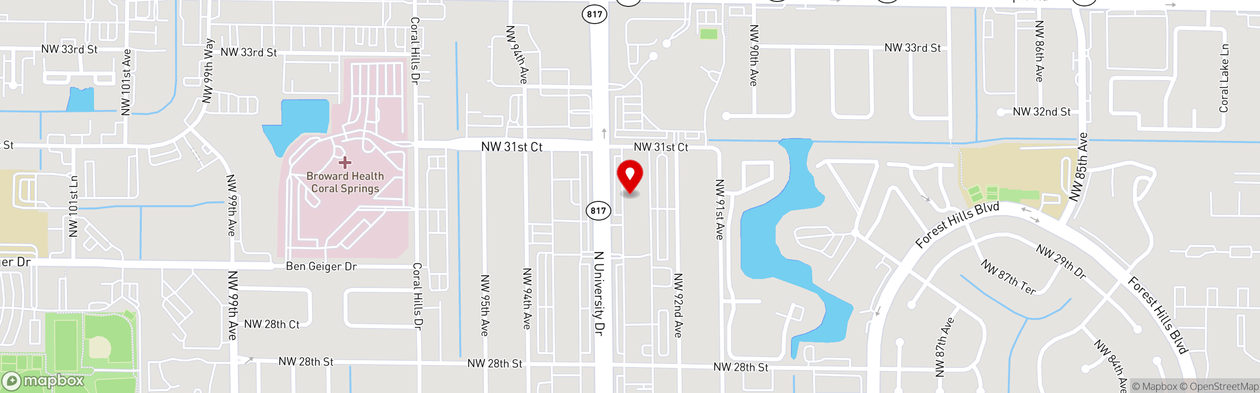 Street map pinning Embarcadero 41 - USA in E41 Coral Springs