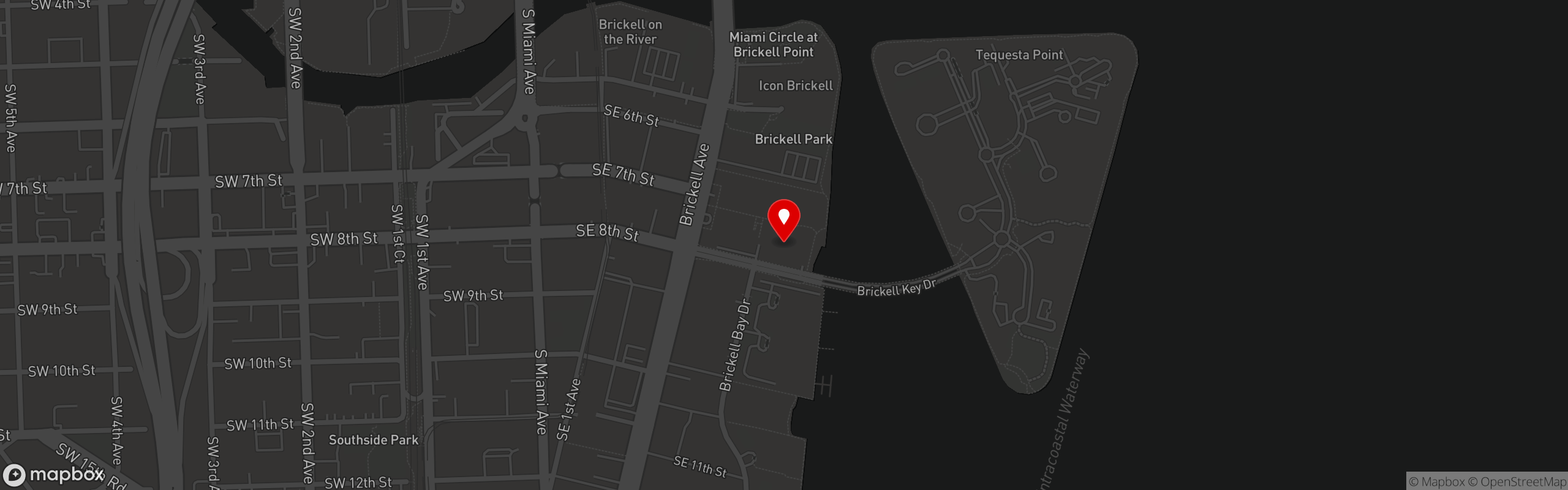 Street map pinning Embarcadero 41 - USA in E41 Brickell