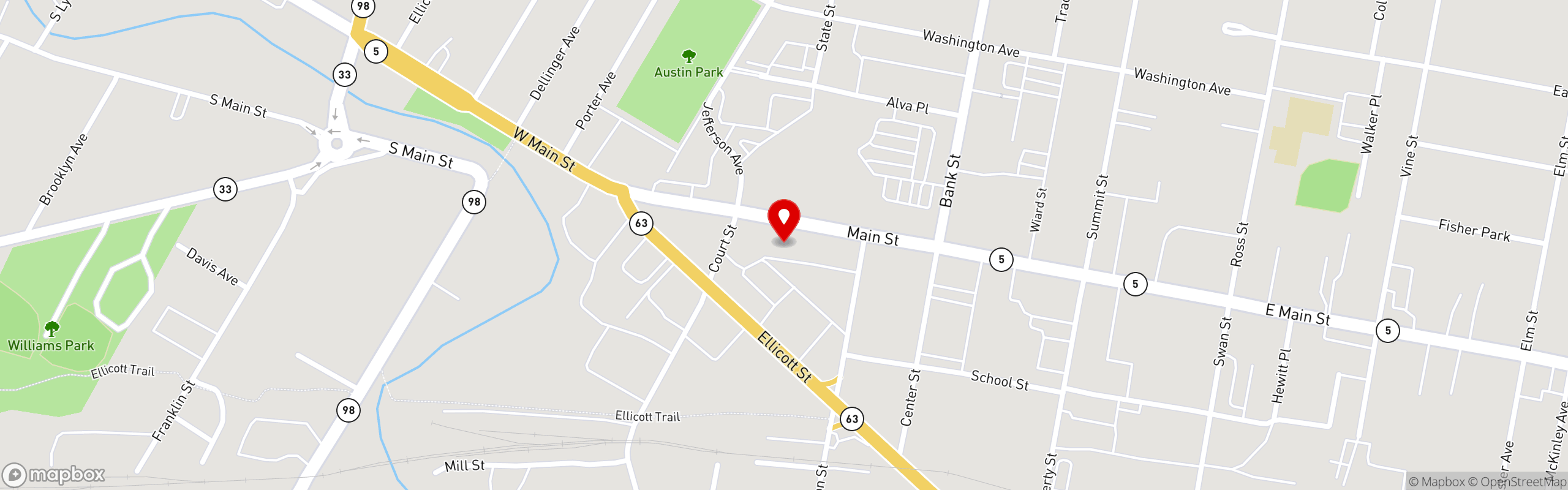 Street map pinning Roman's in Roman's