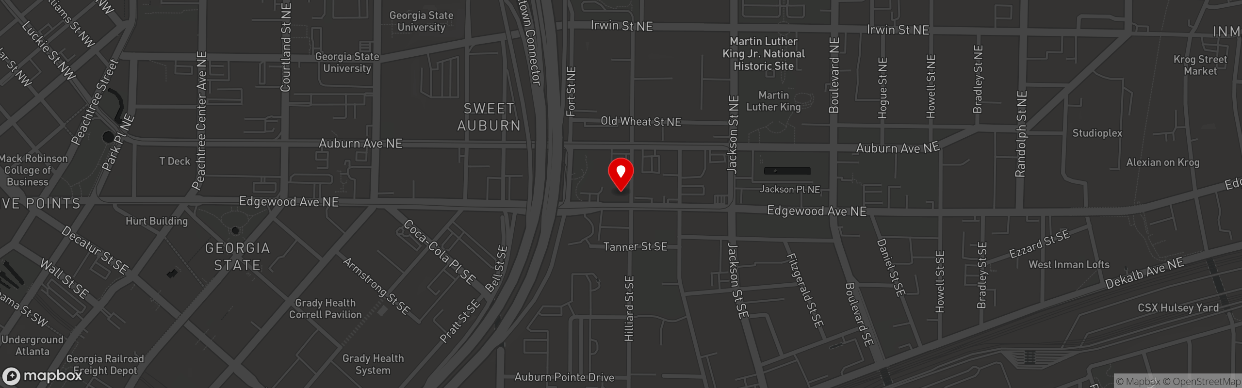 Street map pinning Palm Beach ATL in Atlanta