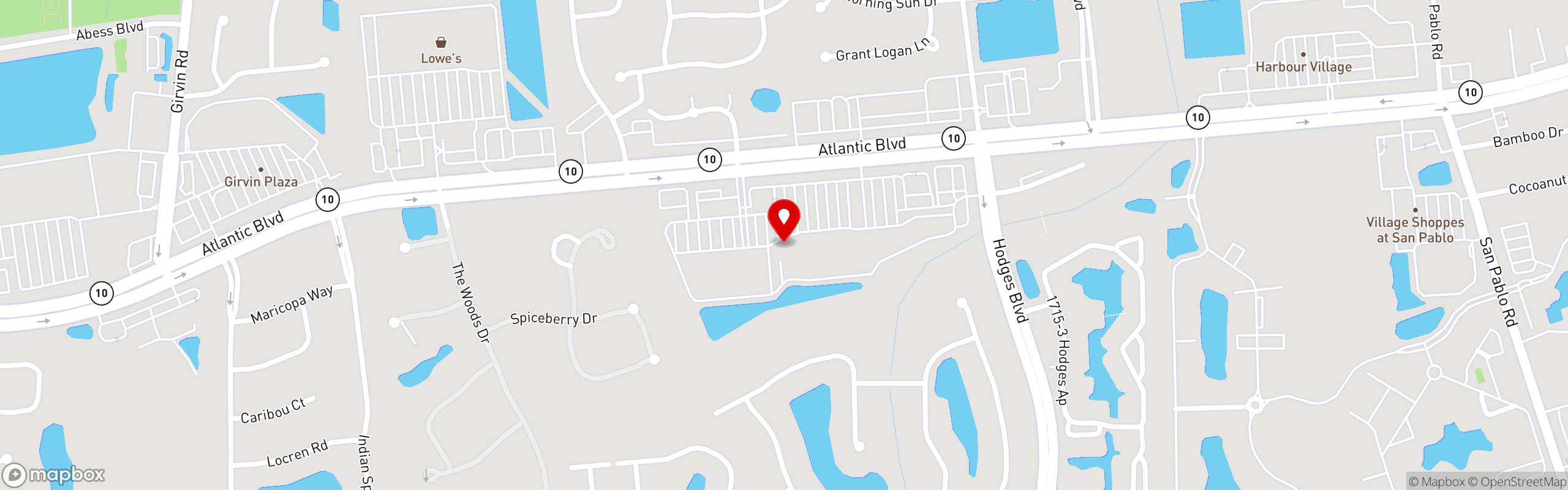 Street map pinning Jerry's Grille in Jerry's Grille