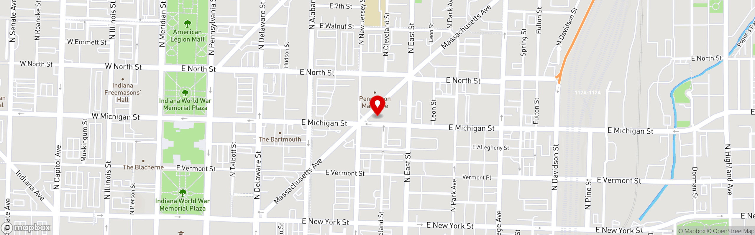 Street map pinning Salt on Mass in Indianapolis