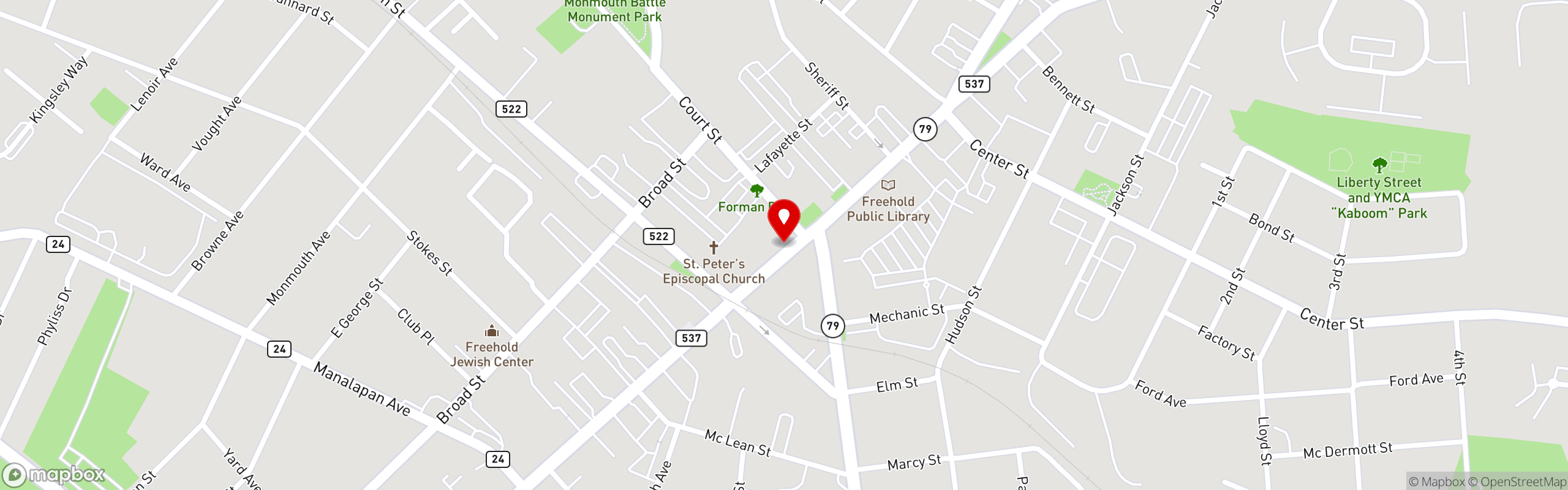 Street map pinning Texas Mexican Restaurant in Texas Mexican Restaurant