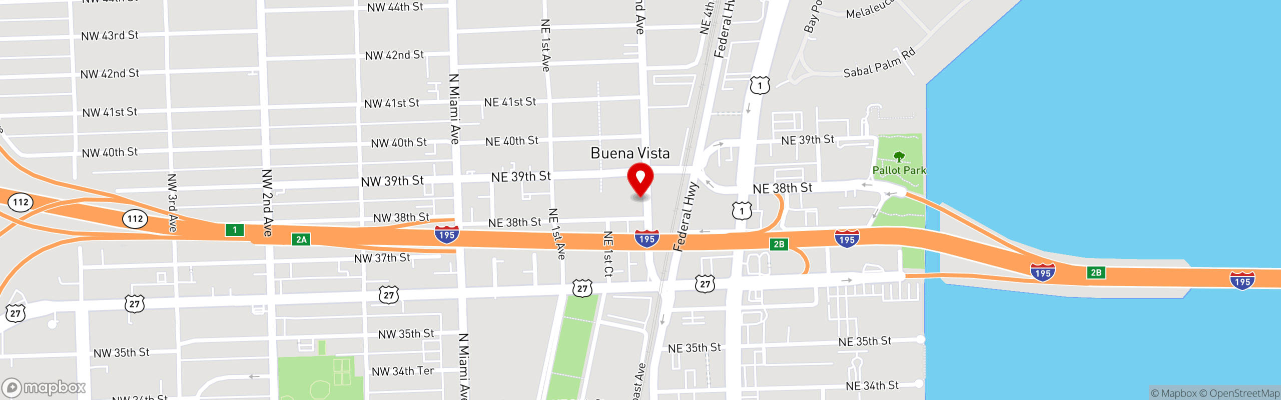 Street map pinning HotLime Tacos & Ceviche in HotLime - Mia Market