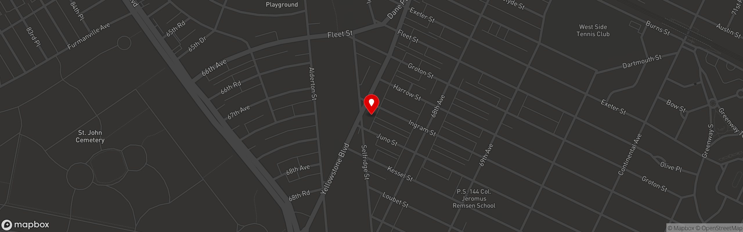 Street map pinning Manor Oktoberfest in Forest Hills