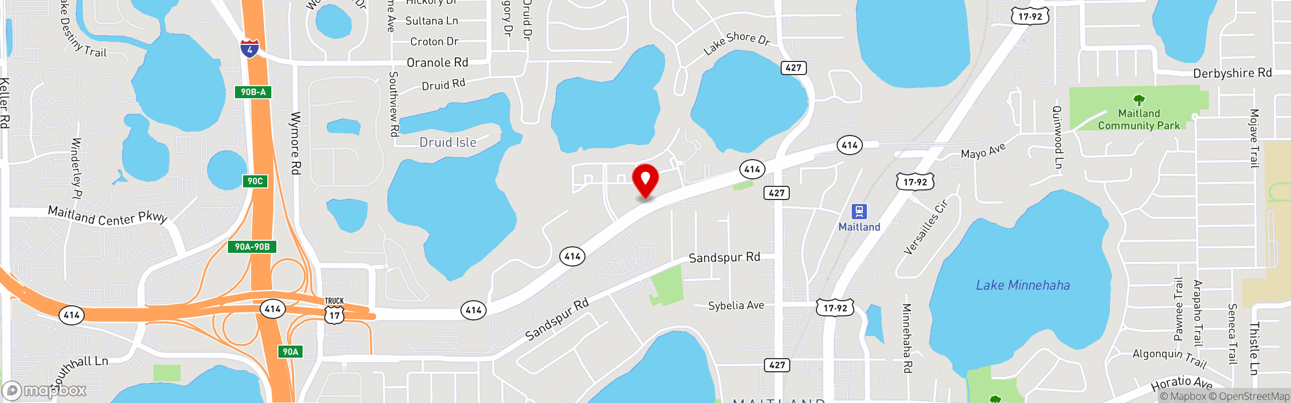 Street map pinning Mermaid Pizza & Oyster Company in Mermaid Pizza & Oyster Company