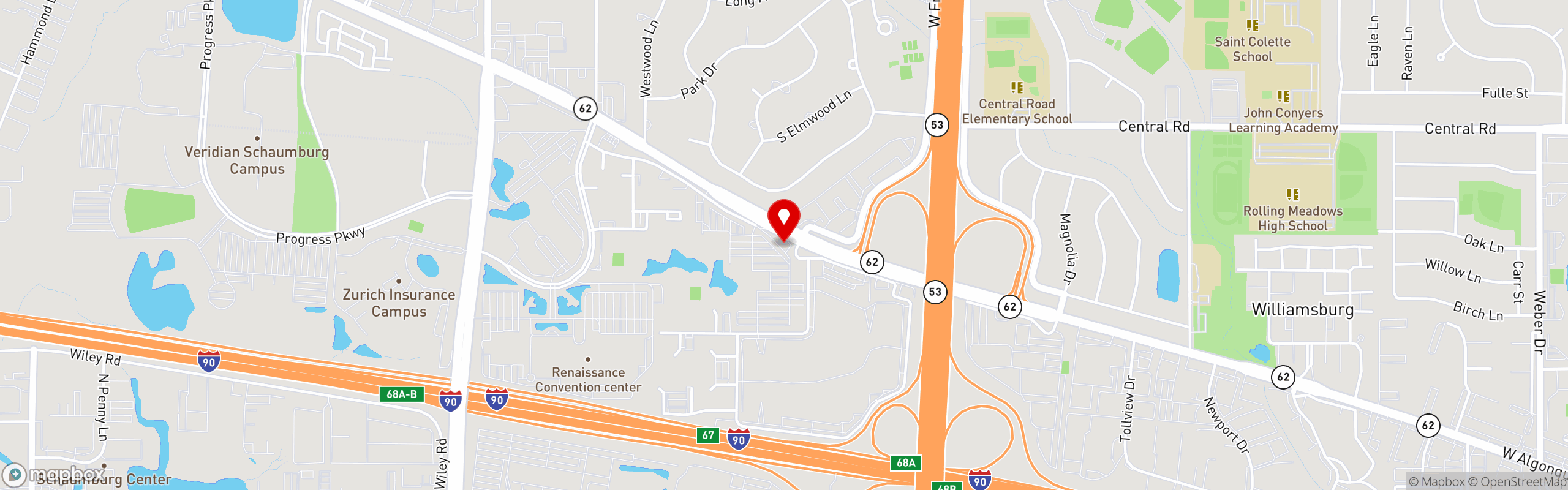 Street map pinning Finn McCool's Irish Sports Pub in Schaumburg
