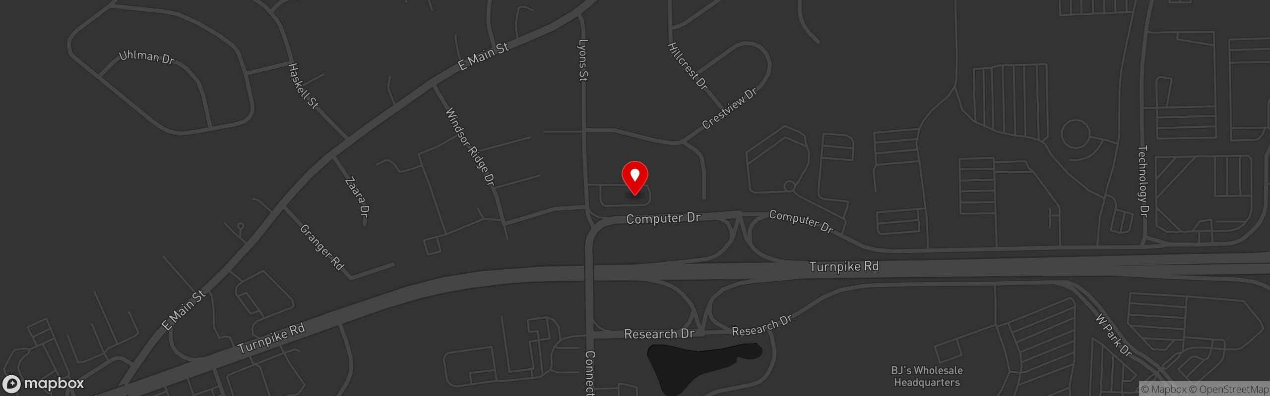 Street map pinning El Basha Restaurant in Westborough
