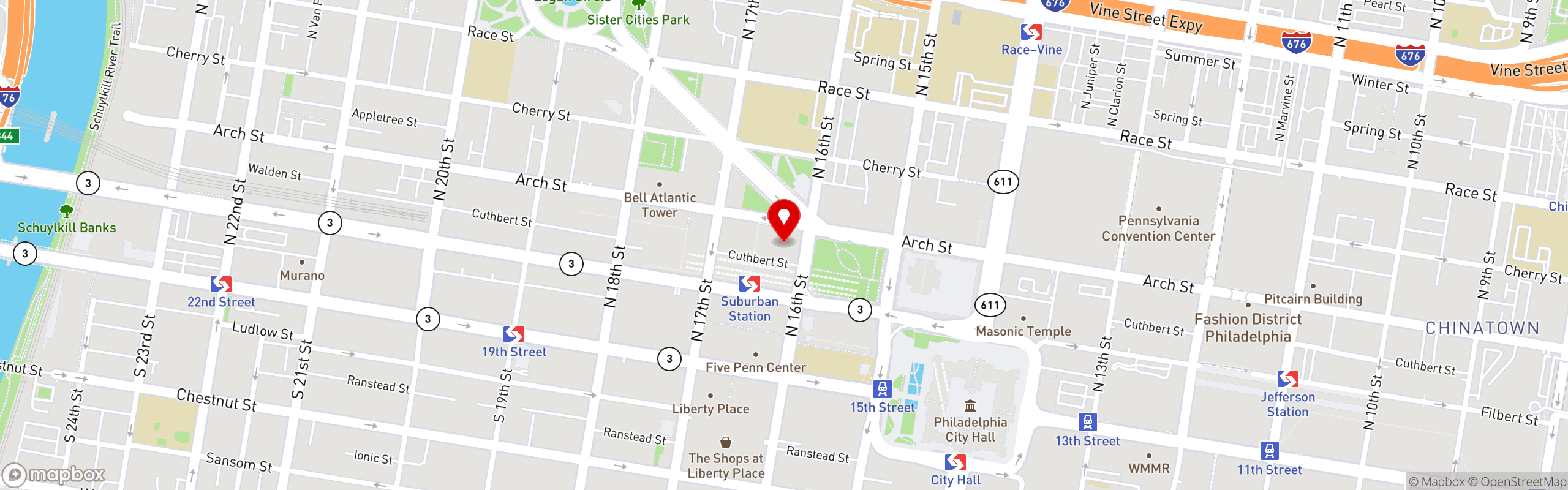 Street map pinning Tir na nOg in Tir Philadelphia