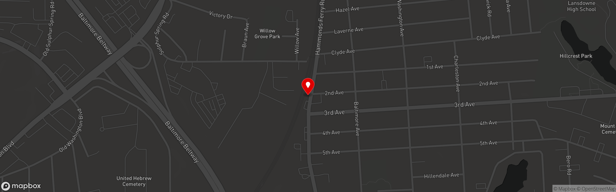 Street map pinning Lansdowne Inn in Lansdowne inn
