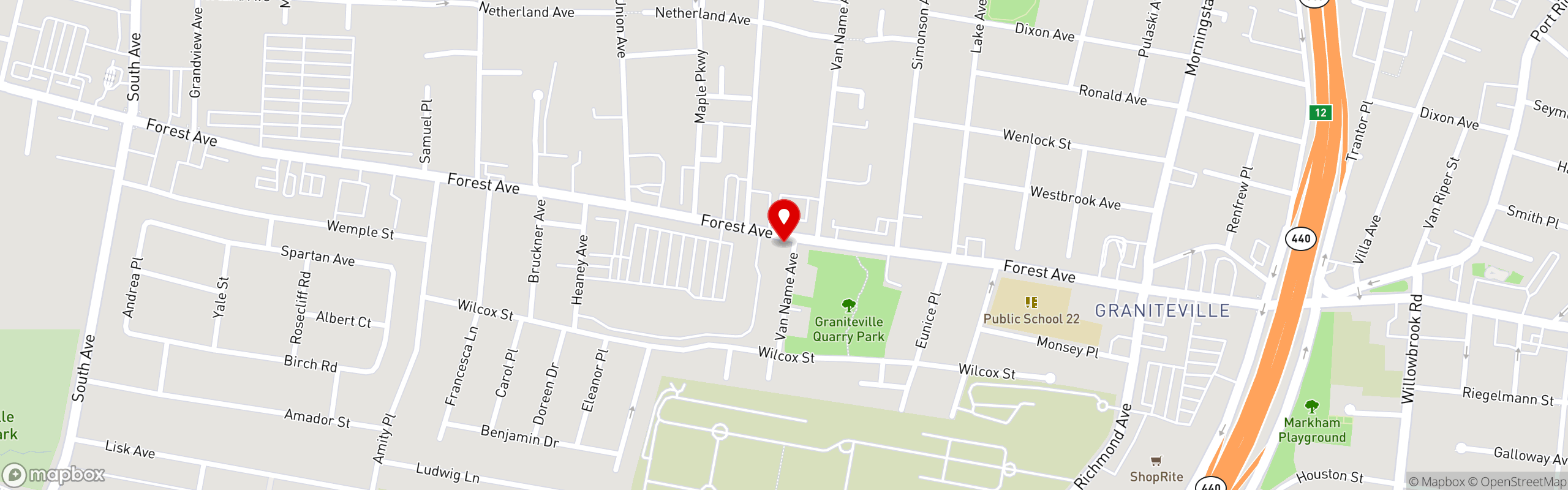 Street map pinning Rinconcito Paisa in Rinconcito Paisa - Staten Island