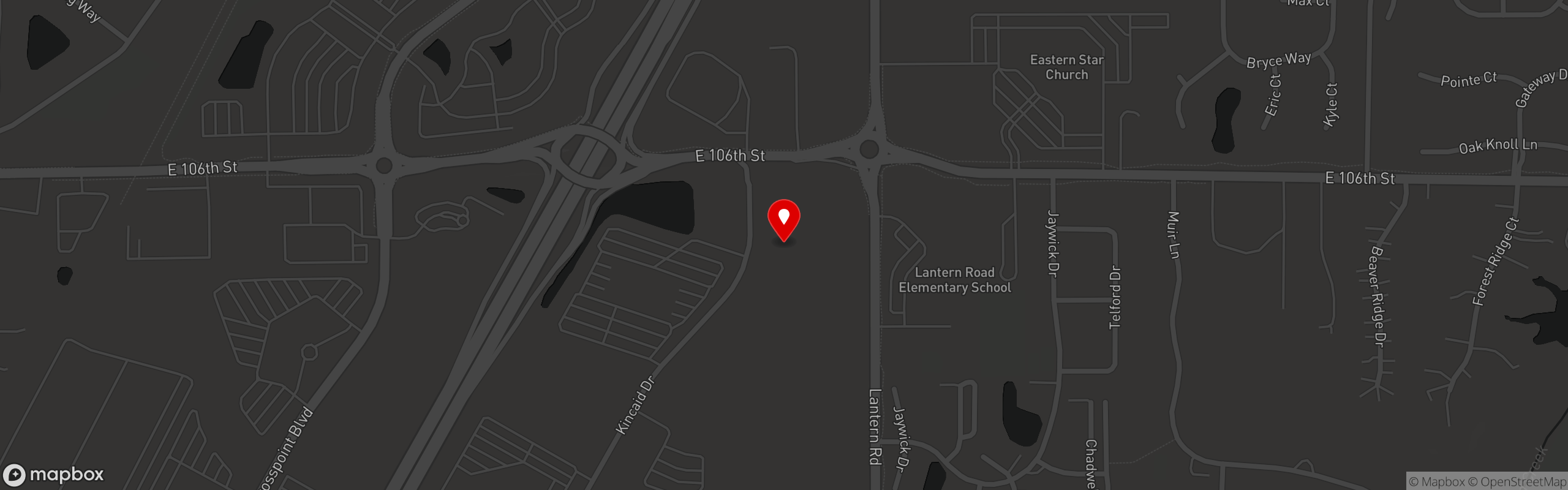 Street map pinning Voodoo Brewing Company - Fishers, IN in Fishers, IN