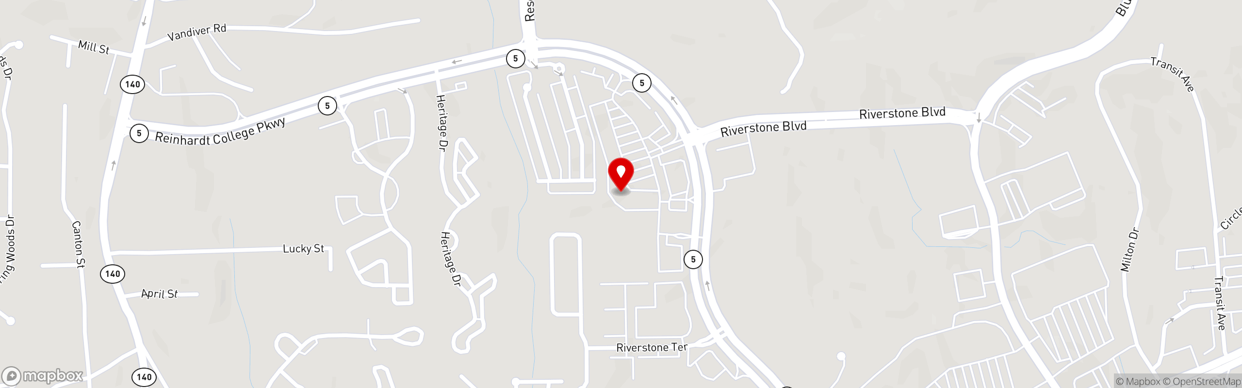 Street map pinning Sidelines Grille in Canton (Riverstone)