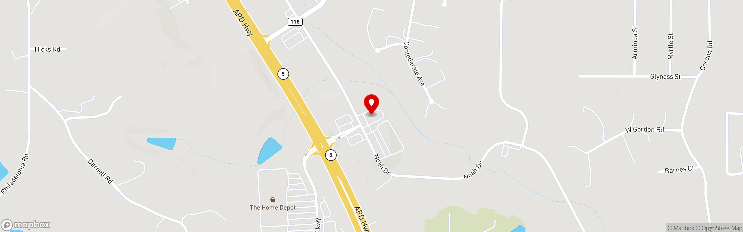 Street map pinning Sidelines Grille in Jasper