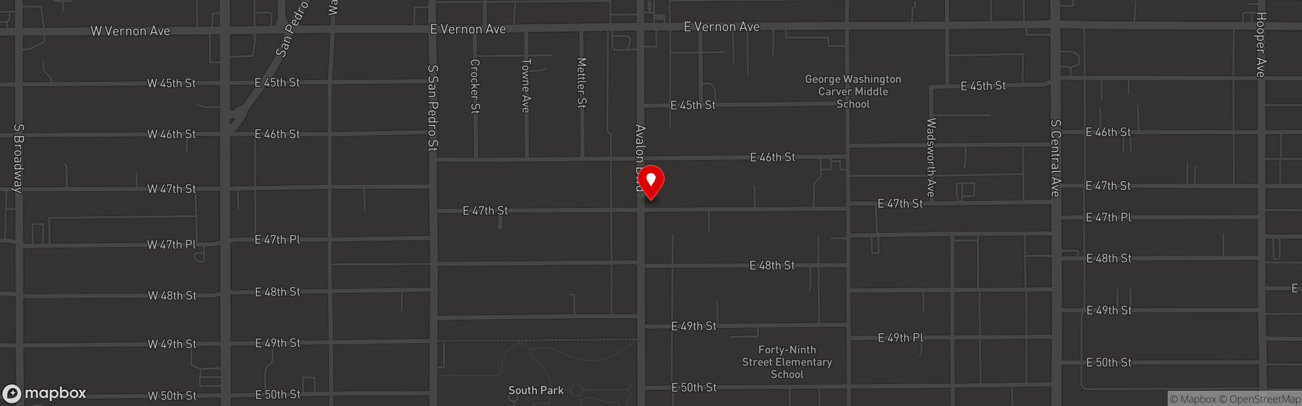 Street map pinning Served 2 Enjoy in South Central
