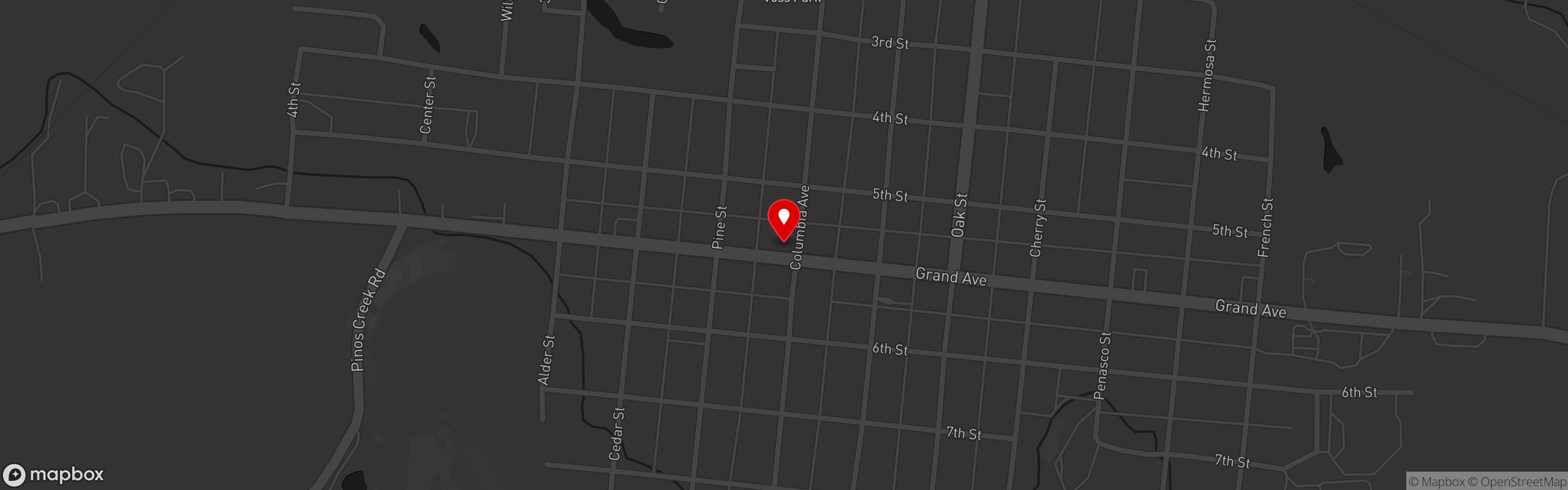 Street map pinning Colorado Grille - Best Burgers in the San Luis Valley in Del Norte