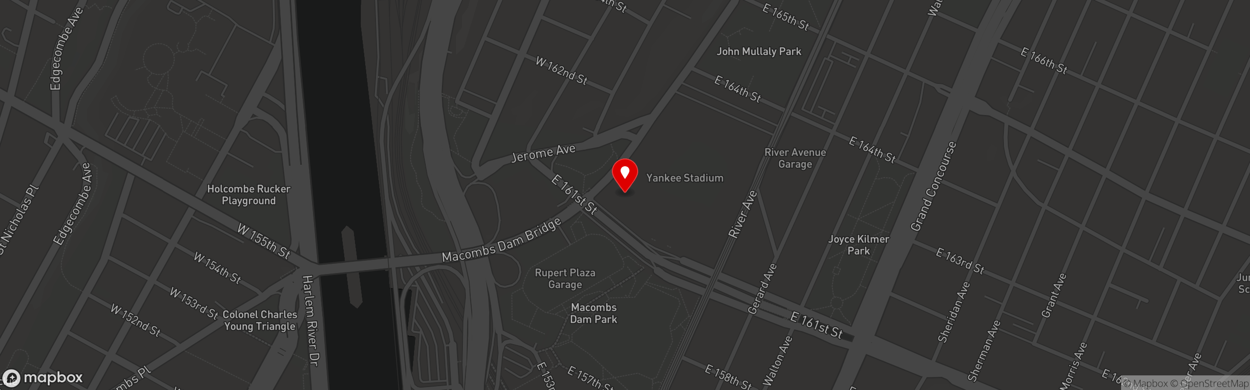 Street map pinning Brooklyn Dumpling Shop in Yankee Stadium - New York